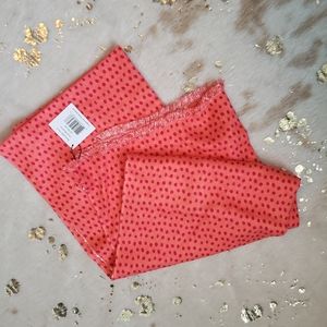 NWT Vera Bradley Blanket Scarf Coral Polka Dot